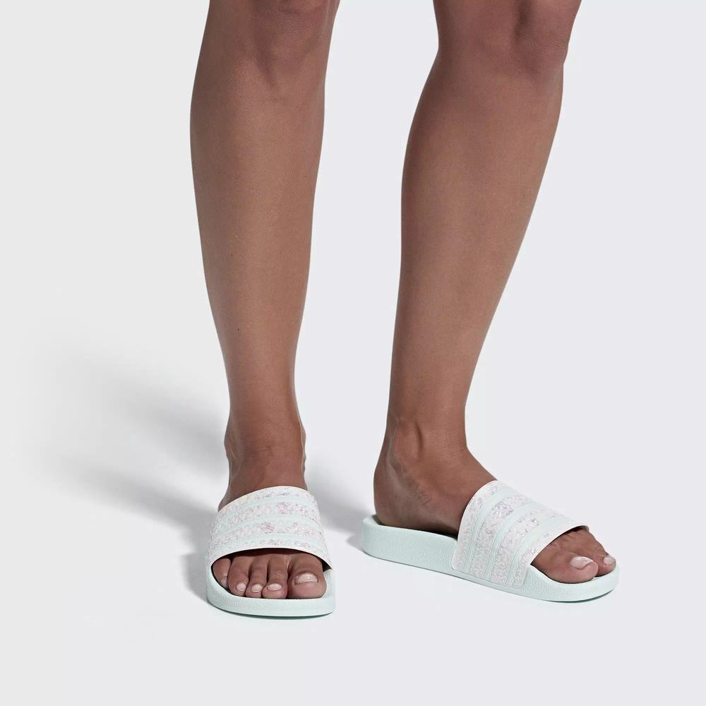 Adidas Adilette Chanclas Verdes Para Mujer (MX-22430)